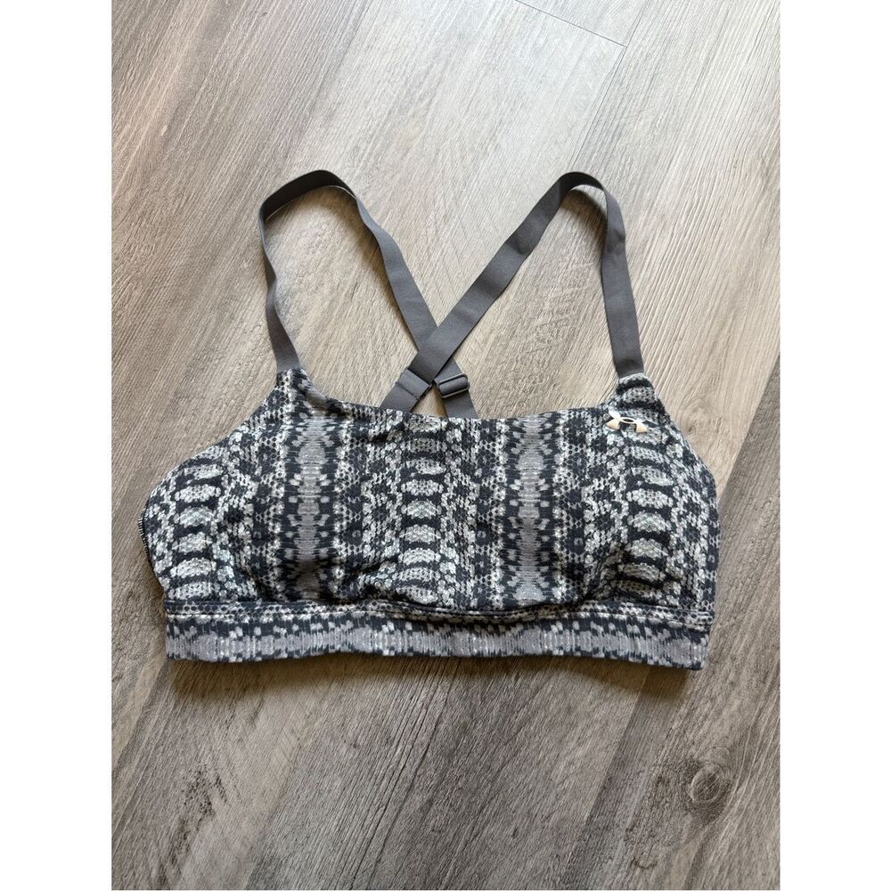 Under Armour Mid Impact Eclipse Sports Bra Snakeskin Print Adjustable - Picture 2 of 10